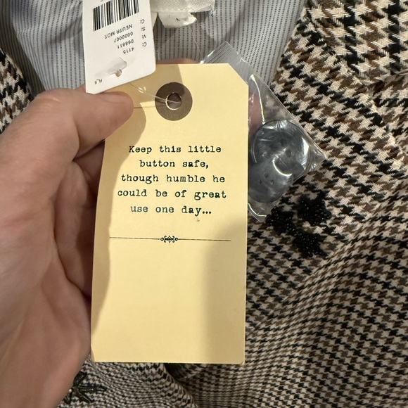 NWT Anthropologie Appliqué Women's Houndstooth Blazer with Gorgeous Beading L - Picture 3 of 16